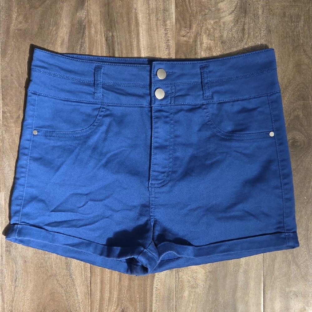 Love, Fire High Waist Blue Shorts